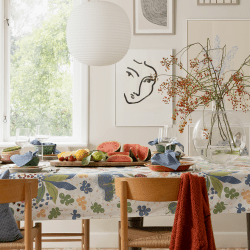 Ailanthus, table cloth, light multi, 145x250cm