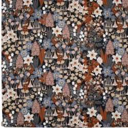 Almedahls Skogen, fabric, blue brown, 150cm, 101941-0026