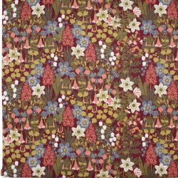 Almedahls Skogen, fabric, burgundy, 150cm, 101941-0012