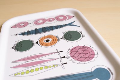 Picknick, tray, blue pink, 27x20cm