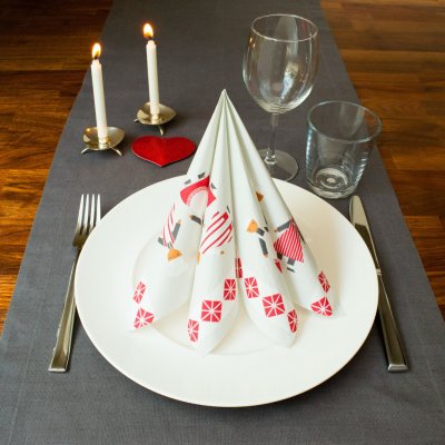 Kökspolka, paper napkin, light beige