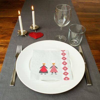 Kökspolka, paper napkin, light beige