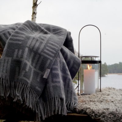 Pickepin, grey blanket, 100% wool