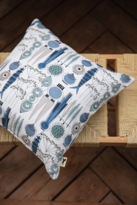 Picknick, blue/beige cushion cover