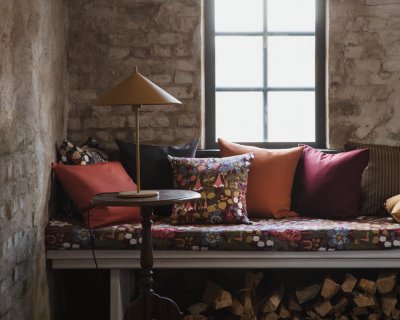 Skogen, cushion cover, burgundy, 47x47cm