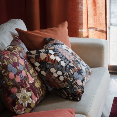 Skogen, cushion cover, burgundy, 47x47cm