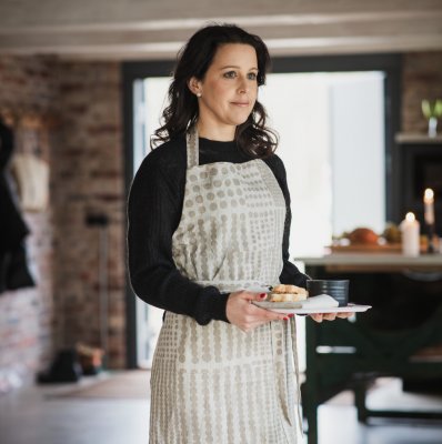 Almedahls, Pricktyg, apron, nature taupe, 101954-0066