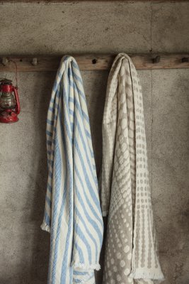 Almedahls Pricktyg, blanket, cotton, beige offwhite 101984-0068