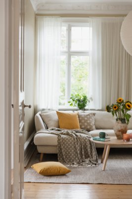 Prickruta, cushion cover, ochre, 47x47cm