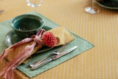 Placemat green cotton