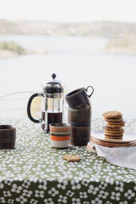 Belle Amie, oil cloth fabric, dark green