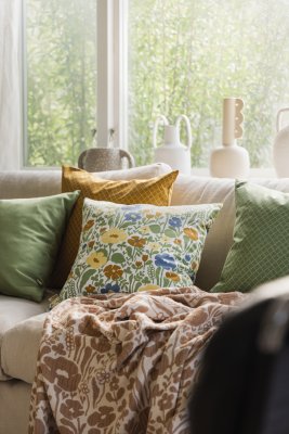 Prickruta, cushion cover, green, 47x47cm