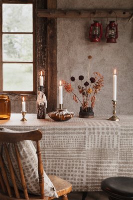 Almedahls Pricktyg, cushion cover, nature taupe, 47x47cm, 101957-0066