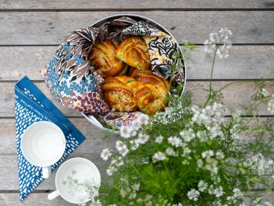 Bows, paper napkin, blue, 40x40