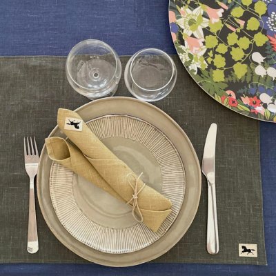 Linne, napkin, light olive, 32x32cm (2-pack)