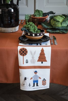 Jägare Tea towel Blue brown