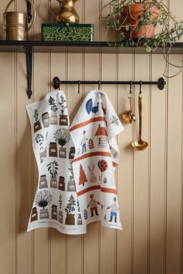 Jägare Tea towel Blue brown