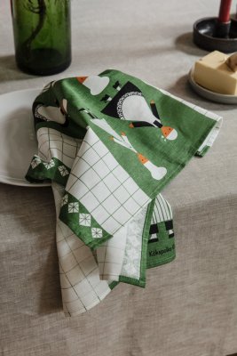 Kökspolka Tea towel Green