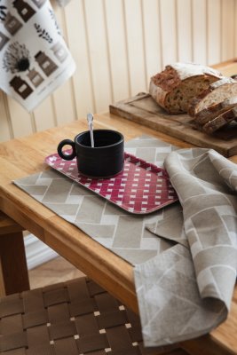 Korg, tray, red, 32x15cm