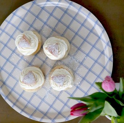 Kristina, tray, white blue, 38cm