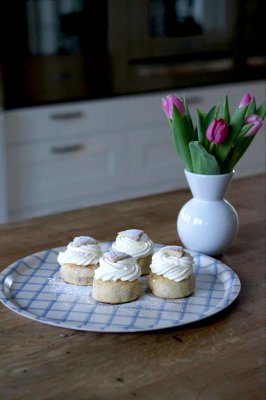 Kristina, tray, white blue, 38cm