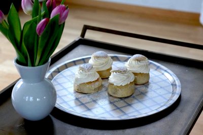 Kristina, tray, white blue, 38cm