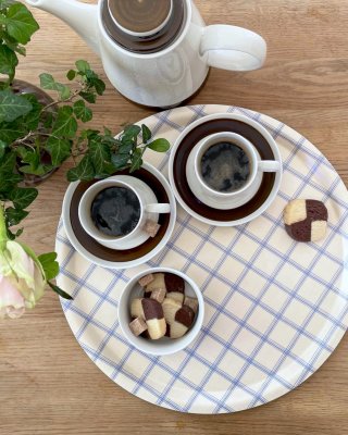 Kristina, tray, white blue, 38cm