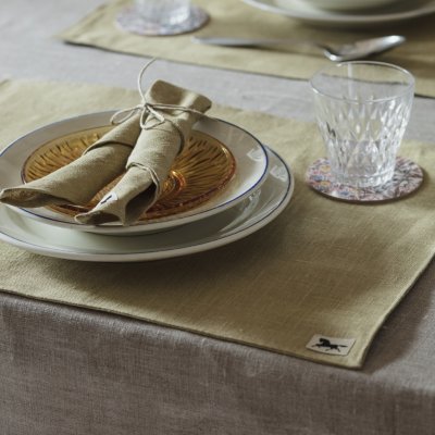 Linne placemat light olive linen