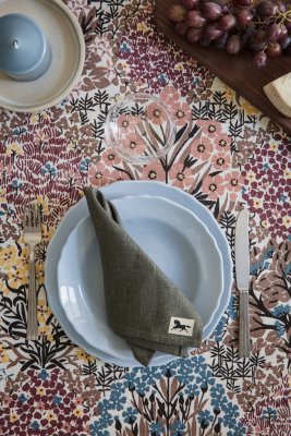 Botanic Garden, fabric by the meter, pink brown