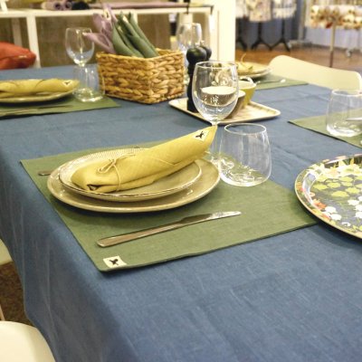 Linne, napkin, light olive, 32x32cm (2-pack)