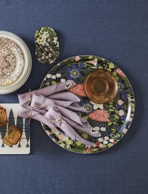 Skogen, tray, black green pink, 38cm