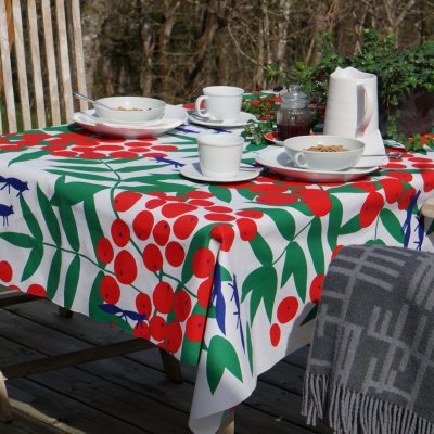 Surt sa räven, oil cloth fabric, green