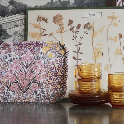 Botanic Garden, tray, pink brown, 27x20cm