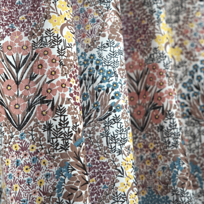 Botanic Garden, fabric by the meter, pink brown