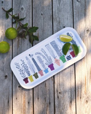 Italiensk blomsterhylla, tray, 43x33cm