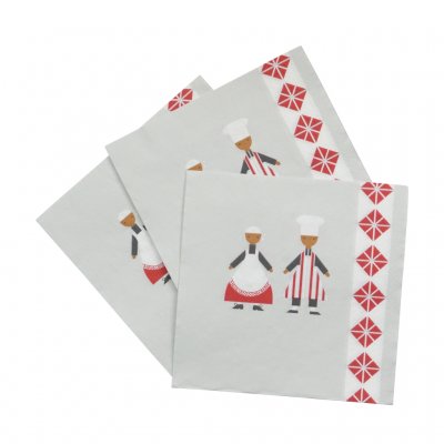 Almedahls Kökspolka, pappersservett, ljus beige 101566-0107