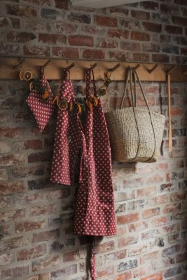 apron, childrens, red