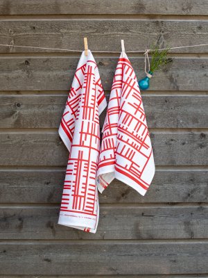 Pickepin Tea towel Red