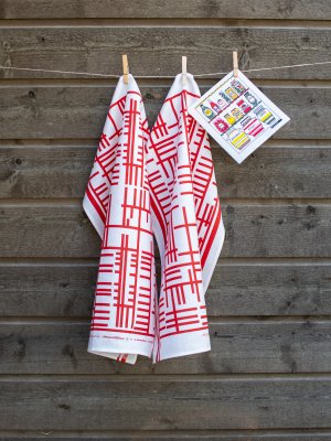 Pickepin Tea towel Red