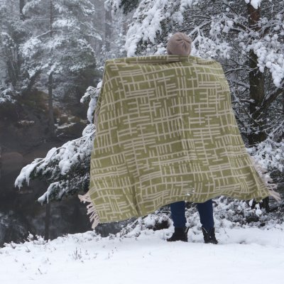 Almedahls Pickepin, pläd, mossgrön beige 101712-0036