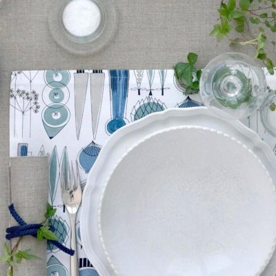 Picknick placemat blue beige