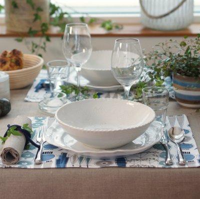 Picknick placemat blue beige