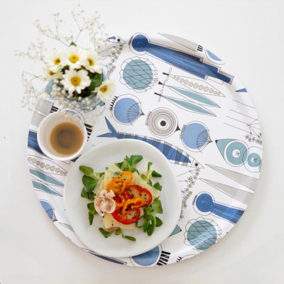 Almedahls Picknick, tray, blue beige, 38cm