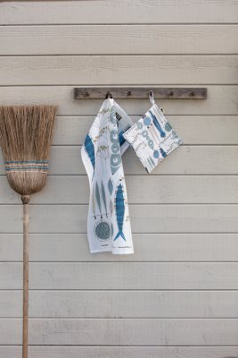 Picknick Tea towel Blue beige