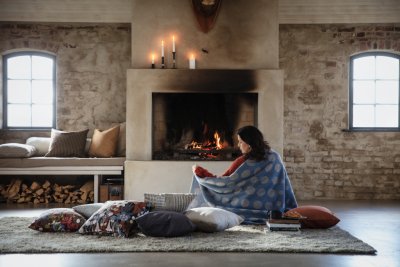 Almedahls Pricktyg, blanket, blue beige, 101958-0026