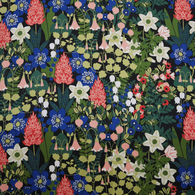 Almedahls, Skogen, metervara, svart grön rosa, 150cm