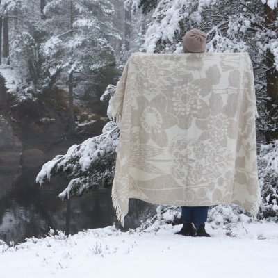 Almedahls Skogen, pläd, beige offwhite 101891-0068