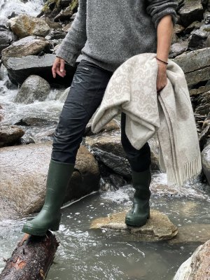 Skogen, blanket, beige offwhite