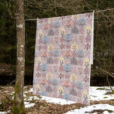 Botanic Garden, fabric, pink brown, 150cm, 100% linen