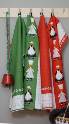 Kökspolka Tea towel Red/white